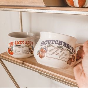 Set of 2 Vintage Soup Mugs